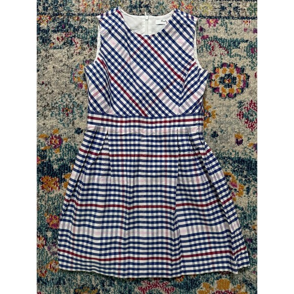 Brooks Brothers Fleece Girls Gingham‎ Check Sleeveless Sundress Size 8 - Picture 1 of 7